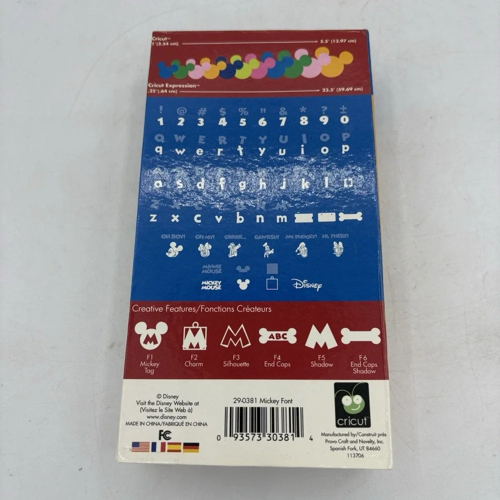 Provo Craft Cricut Cartridge Disney‎ Mickey Font 29-0381